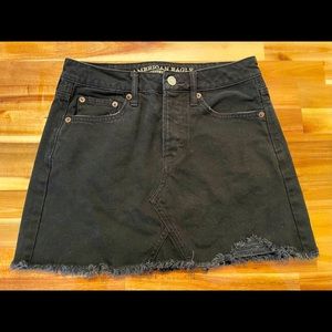 American Eagle Black Denim High Rise Skirt Size 2